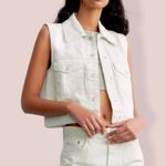ZARA Denim Vest Apple Green Cropped Vest XS (New with tag) Photo 2