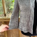 Peck & Peck Women's Grey Silk Blend Cape Front Sweater Size PM Photo 3