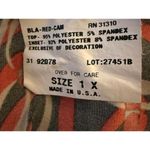 BCX  Women's Blouse Size 1X Red Black Gold Mock Tank Polyester Spandex Metallic Photo 7