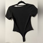 Chunpin Square Neck Notch V Neck Bodysuit Black Photo 4