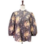 & Other Stories & Other Stories Paris Atelier Cottage Floral Gray & Pink Cotton Blouse Size 8 Photo 1
