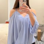 Blue Cold Shoulder Top Photo 0