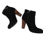 Guess Black Velvet Ankle Boot Animal Print Pony Hair Heel Size 8 Booties GGEMIT Photo 5