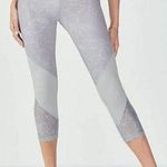 Fabletics  Gray Floral Lace Powerhold Capri Leggings Size S Photo 0