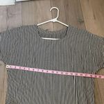 Square neck black and white striped maxi dress lagenlook sheath shirt dress Photo 2