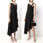 Just Cavalli NEW Asymmetric Draped Midi Dress size 46 IT Black Photo 15