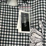 ECI New Size 10 Black and White Checkered Floral Dress Photo 5