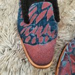 Free People Butterfly Effect Slip On Mules Red Blue Metallic Fur Lined Size 38 Photo 1