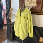 Free People  Ruby Jacket Shacket Oversized Fleece in Light Green Yellow- Sz S 🧡🎀 Photo 4
