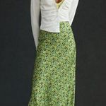 💕FAVORITE DAUGHTER💕 The Gwen Satin Midi Skirt ~ Green Floral Print XL NWOT Photo 3