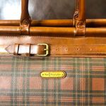 Ralph Lauren Tartan Plaid Brown Green Plaid Doctor's Bag Boston Weekend Suitcase Photo 1