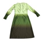 Worthington NWT  Satin Ombre Wrap Dress Midi Green Long Sleeve Career Party Sz Lg Photo 11