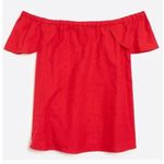 J.Crew  Shirt‎ Womens Large Red Textured Off Shoulder  Cotton Summer Casual Top Photo 0