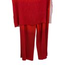 Andrea Iyamah ‎ Atti Ombre Plisse Two-Piece Set Straight-Leg Pants Top Red Small Photo 9