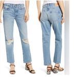 Edwin Denim Cai classic Straight High‎ Waist Non stretch Ripped Jeans size 26 Blue Photo 1