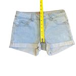 Wax Jean ‎ Women’s Small Light Wash Denim Zip Button Close Cuffed Shorts Photo 5