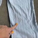 American Eagle AEO Mom Jean high rise light wash pin stripe 14 SHORT Photo 5