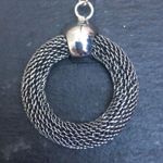 New Gun Metal Mesh Earrings and Pendant Necklace Set Silver Photo 1