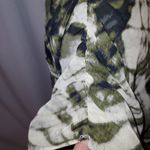 a.n.a . A New Approach Narrow Batwing Green Black Gold Abstract Shirt Blouse Top Photo 2