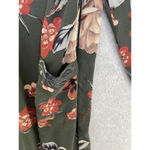 Sky And Sparrow Olive Green Floral Robe Open Front Cardigan Long Sleeve Small Photo 2