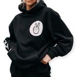 Deuce Brand | NWT | Large | Women's Black Allover White Rabbit Premium Hoodie Photo 7