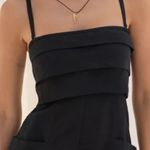 Anthropologie Black Linen Romper Medium New NWT Sleeveless Pockets RARE HTF Photo 3