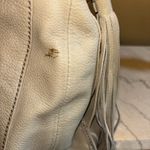 Hobo Leather Zip Top Shoulder Bag Purse Beige Fringe Zipper Pull Tan Photo 13