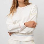 Rails Alice cream rainbow stitch crew sweater Photo 0