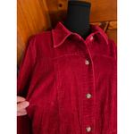 Vintage 80s 90s Maroon Red Corduroy Maxi Shirt Dress / Duster sz 16 Cottagecore Photo 4