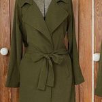 Sophie Rue Classic Lightweight Trendy Belted Lightweight Green Trench Coat Sz XL Photo 0