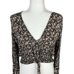 American Eagle  Floral Button Front Crop Top Size Medium Photo 1