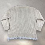 For Love and Lemons Milana Cable Knit Lace Trim Oversized Sweater Dress Sz L NWT Tan Size L Photo 5