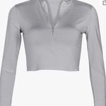 Quarter Zip Long Sleeve Gray Size M Photo 0