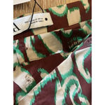 ZARA  Printed mid-rise straight leg Front zip Pants Size XS Brown Green Cream NWT Photo 2