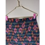 Farm Rio  Smocked Flounce Mini Skirt Blue Floral Large L‎ Photo 6