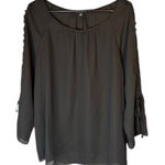 Zac & Rachel Black Scoop Neck Lace Up Corset Sleeves Women Sz XL Photo 0