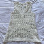 Dylan White Crochet Tank Top Womens Small Open Knit Sleeveless Festival Hippie Boho Photo 0