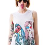 VHTF: Valfre ☻ Vision Girls Weed 3D Muscle Tee ☻ Hand Drawn Graphics ☻︎ Small Photo 4