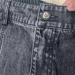 Gray Denim Midi Skirt Diamond Stitching Pockets Casual Everyday 34 inch waist Black Size L Photo 3