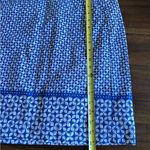 Talbots Blue White Print Lined Cotton Spandex Mini Skirt Size 10 Photo 2