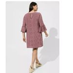Torrid  Dusty Rose Eyelet Challis Bell Sleeve Drop Waist Dress Size‎ 1X Photo 3