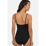 La Blanca Swimsuit Womens 14 Black One Piece Ruched Adjustable Straps Lined Photo 2