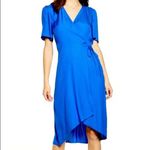 Leith ‎ Women's 4X Blue Polka Dot Short Sleeve Midi Wrap Dress Wedding Guest Photo 10