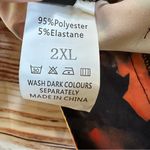 Micas  Orange Abstract Print Fringe Trim Pants Photo 13