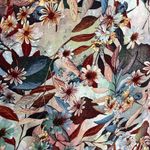 Floral Dress Long‎ Sleeve Scoop Neck Elaborate Pattern Print Sheath Leafy Women Pink Size XXS Photo 10