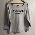 I Solemnly Swear A Lot Slouchy 3/4 sleeves Women's Graphic Top Black Size XL Photo 3