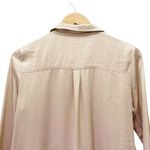 Garnet Hill 100% Silk Blouse Button Front Long Sleeve in Champagne Taupe Size 4 Photo 7