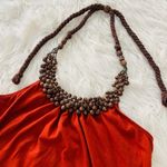 L8ter  Beaded Halter Tie Top Photo 1