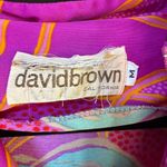 VINTAGE 1970s DAVID BROWN FLORAL ZIP ROBE LOUNGER KAFTAN MUMU DRESS Sz Medium Pink Photo 6