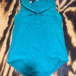 Loft  Blue/Teal‎ Sleeveless Polo Blouse Photo 0